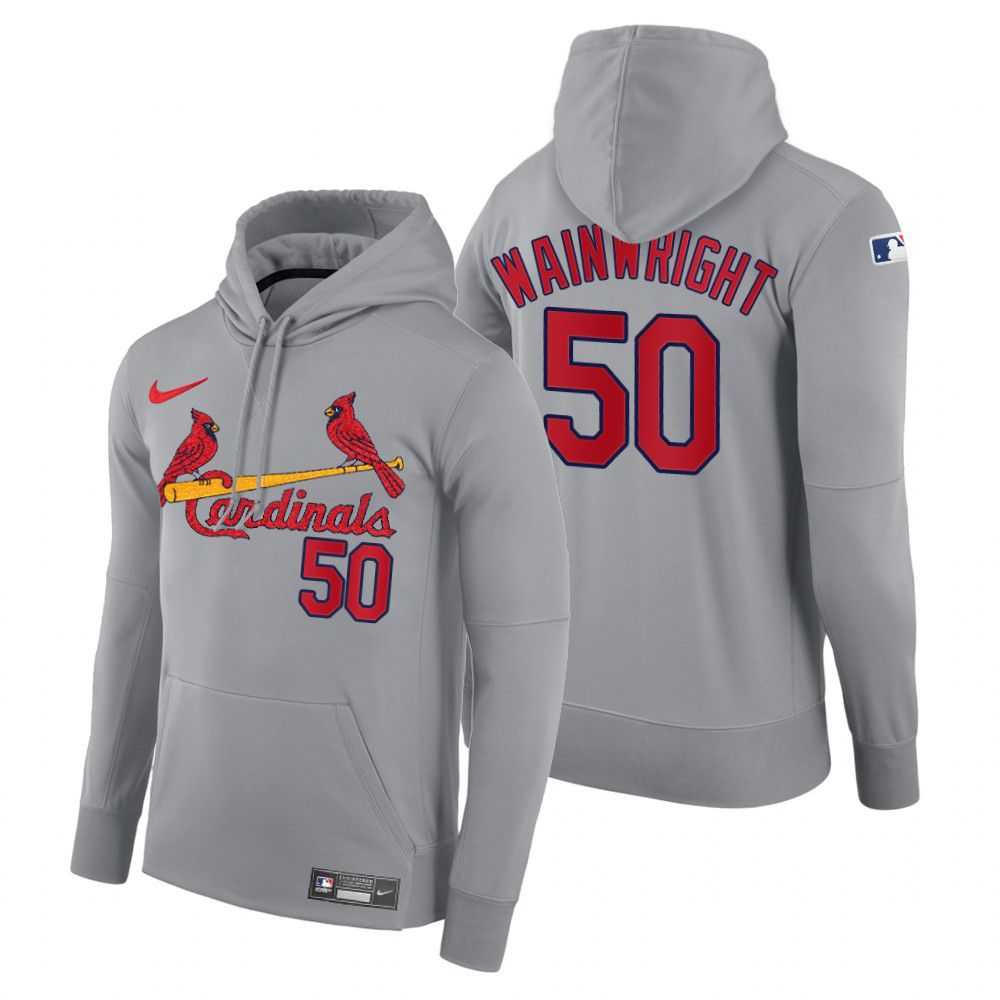 Men St.Louis Cardinals 50 Wainwright gray road hoodie 2021 MLB Nike Jerseys Men St.Louis Cardinals 50 Wainwright gray road hoodie 2021 MLB Nike Jerseys
